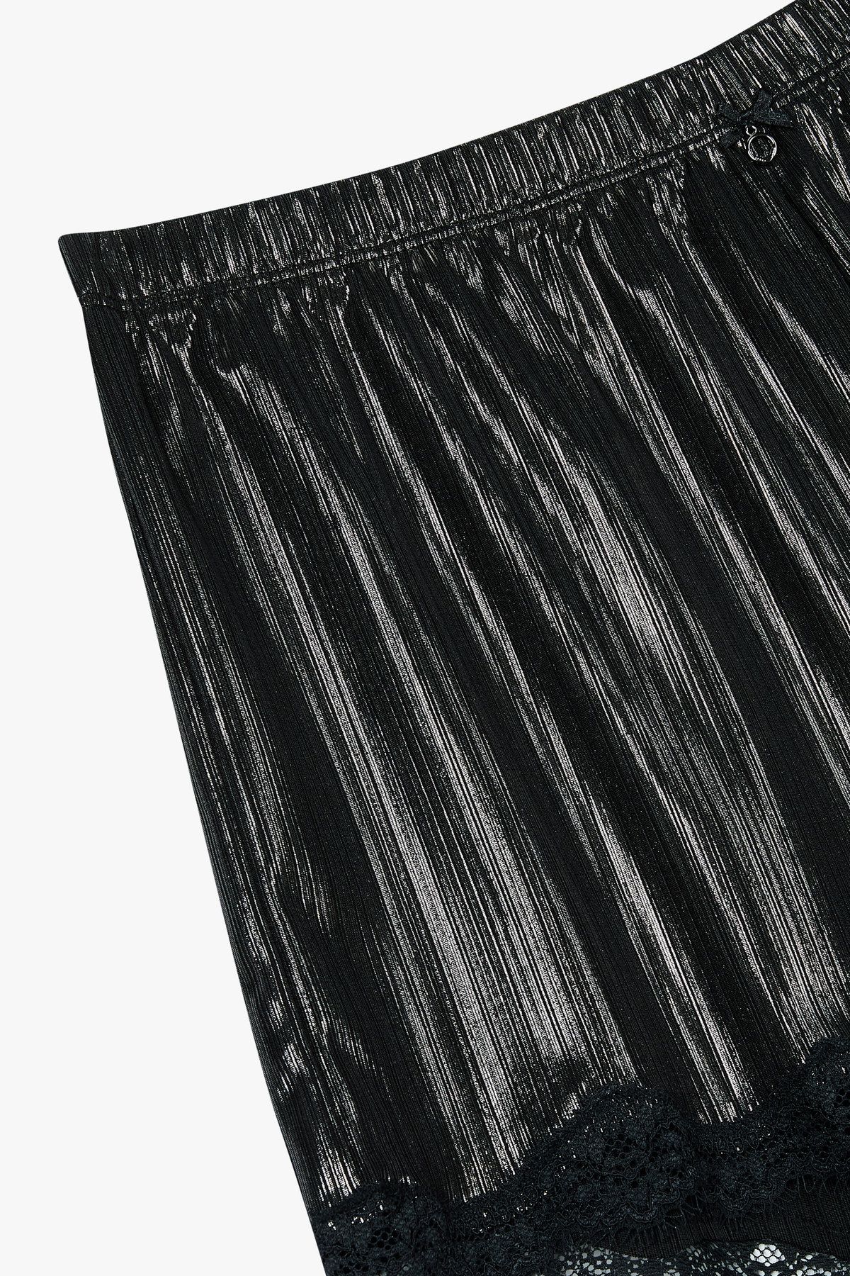 엠포리오 아르마니 언더웨어(EMPORIO ARMANI UNDERWEAR) 여성 샤이니 리브드 라운지 쇼츠_블랙 0825331501