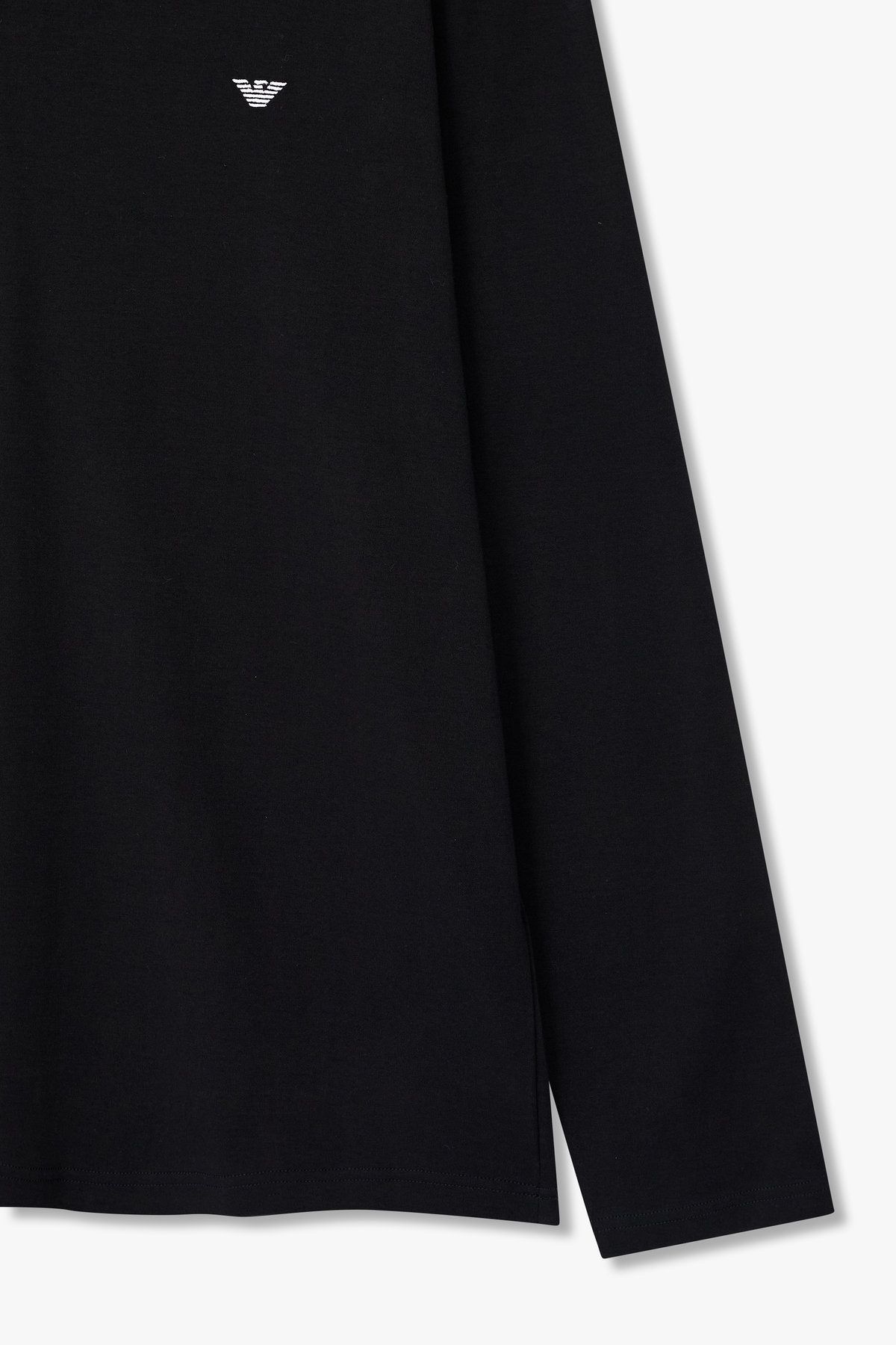 엠포리오 아르마니 언더웨어(EMPORIO ARMANI UNDERWEAR) 남성 로고 자수 코튼 라운지 티셔츠_블랙 0815336013