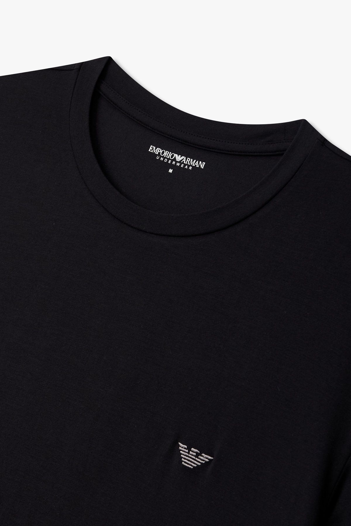 엠포리오 아르마니 언더웨어(EMPORIO ARMANI UNDERWEAR) 남성 스트레치 크루넥 라운지 티셔츠_블랙 0815334015