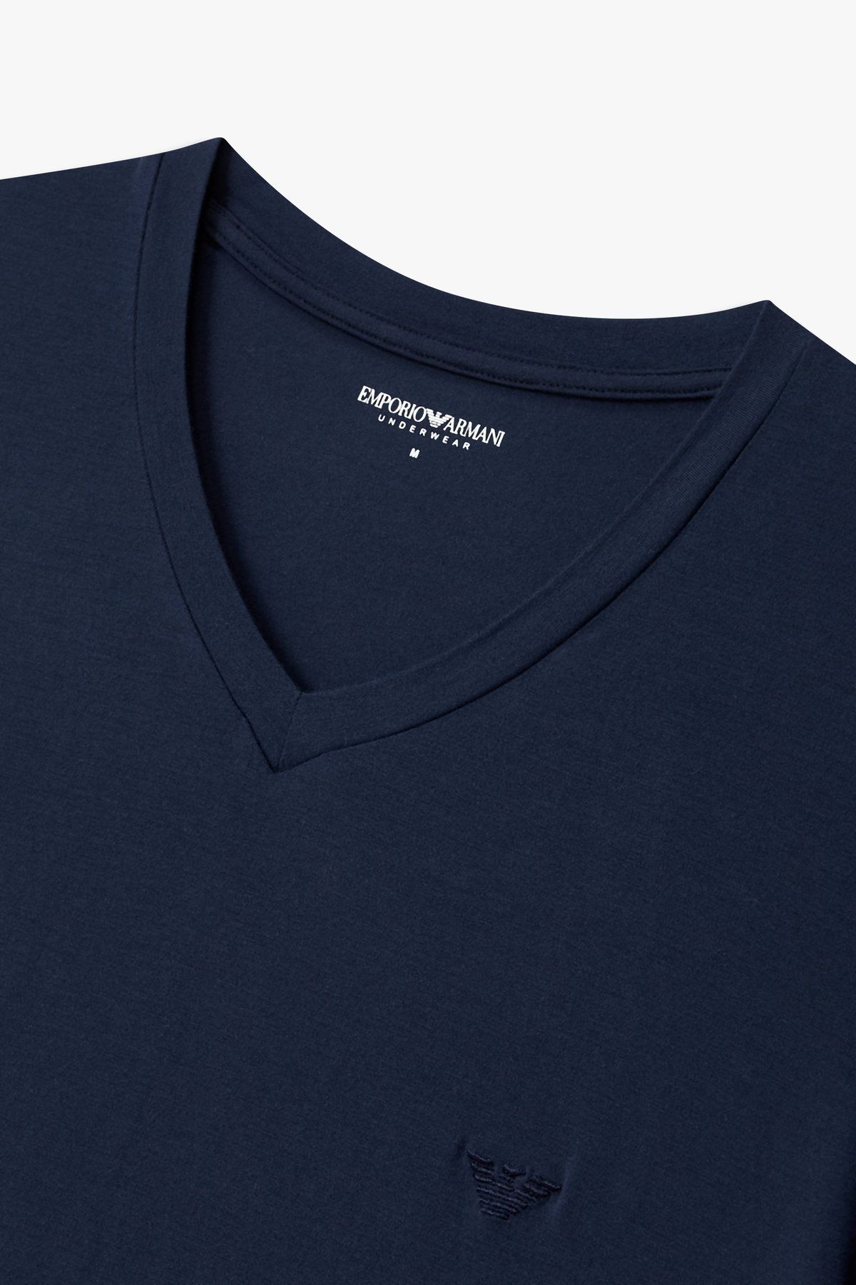 엠포리오 아르마니 언더웨어(EMPORIO ARMANI UNDERWEAR) 남성 스트레치 브이넥 라운지 티셔츠_네이비 0815335003