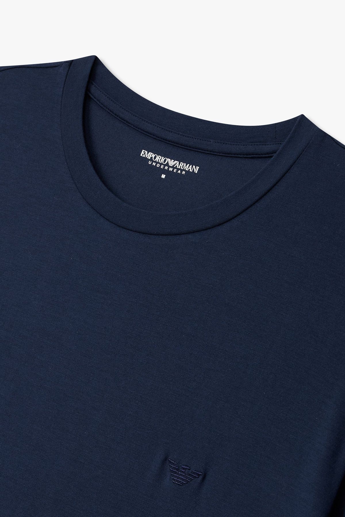 엠포리오 아르마니 언더웨어(EMPORIO ARMANI UNDERWEAR) 남성 스트레치 크루넥 라운지 티셔츠_네이비 0815334014