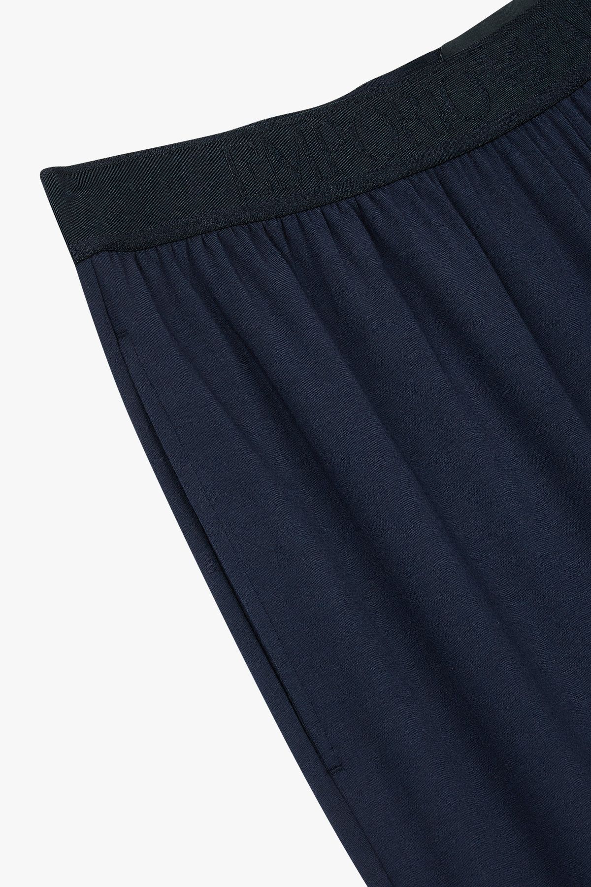 엠포리오 아르마니 언더웨어(EMPORIO ARMANI UNDERWEAR) 남성 배색 로고 밴딩 라운지 팬츠_블루 0815332024