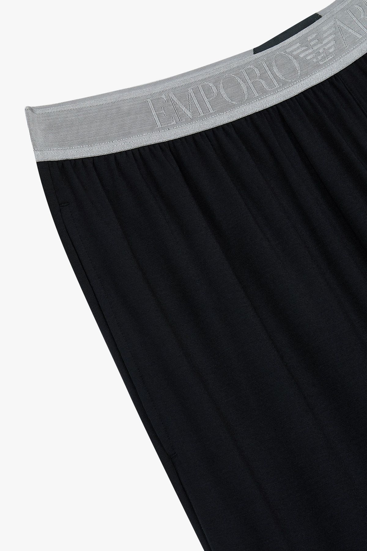 엠포리오 아르마니 언더웨어(EMPORIO ARMANI UNDERWEAR) 남성 배색 로고 밴딩 라운지 팬츠_블랙 0815332025
