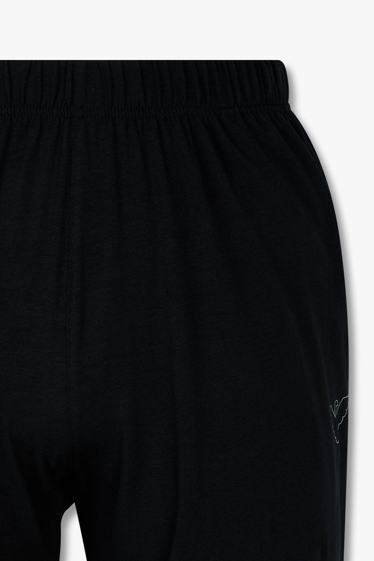 엠포리오 아르마니 언더웨어(EMPORIO ARMANI UNDERWEAR) 남성 아웃라인 이글 로고 라운지 팬츠_블랙 0815332004