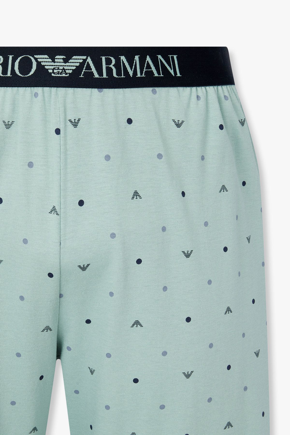 엠포리오 아르마니 언더웨어(EMPORIO ARMANI UNDERWEAR) 남성 로고 패턴 엘라스틱 라운지 팬츠_라이트그린 0815332005