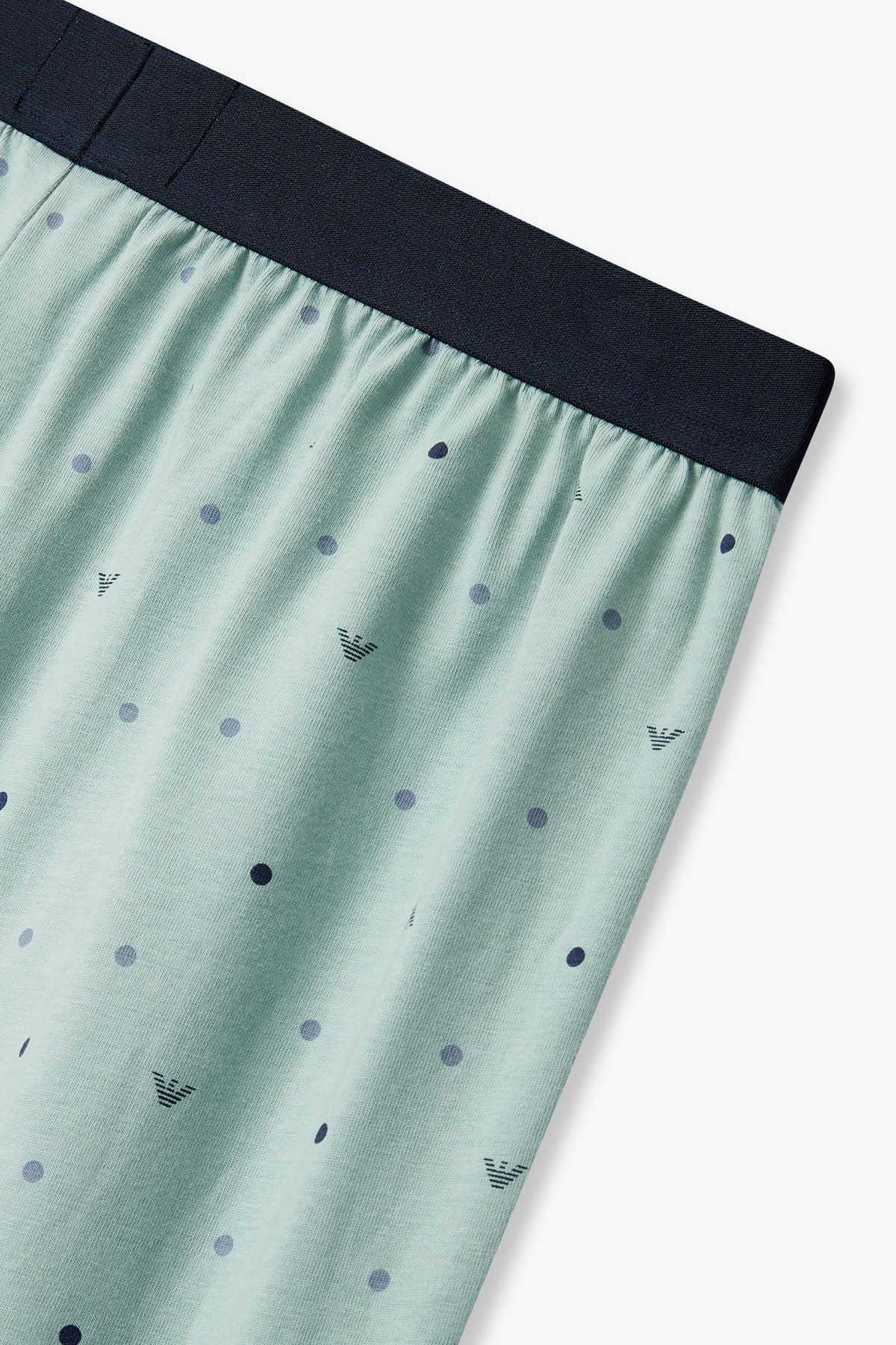 엠포리오 아르마니 언더웨어(EMPORIO ARMANI UNDERWEAR) 남성 로고 패턴 엘라스틱 라운지 쇼츠_라이트그린 0815331001