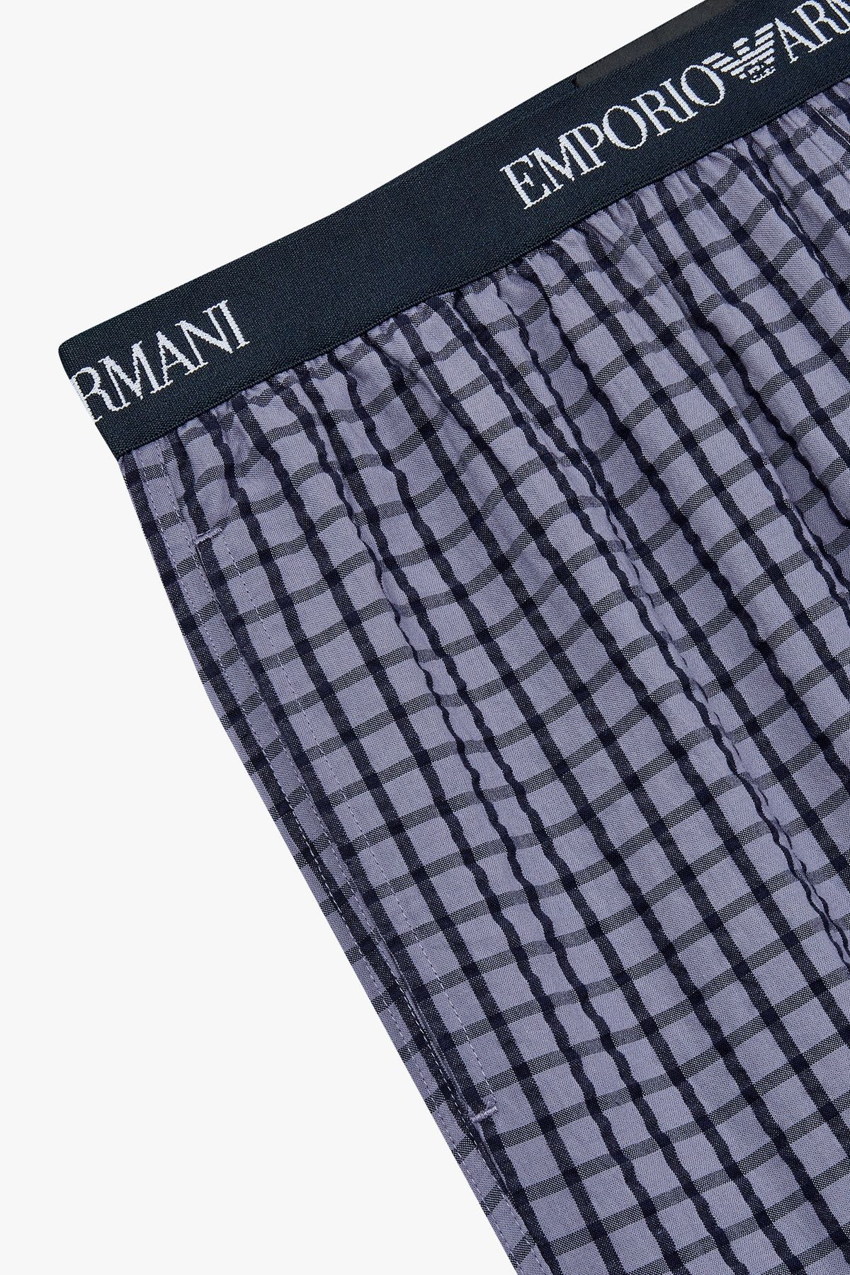 엠포리오 아르마니 언더웨어(EMPORIO ARMANI UNDERWEAR) 남성 패턴드 엘라스틱 라운지 팬츠_다크블루 0815332010
