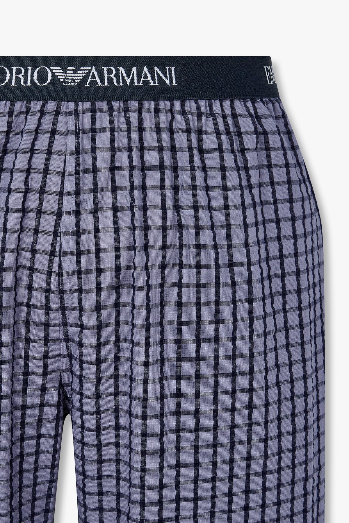 엠포리오 아르마니 언더웨어(EMPORIO ARMANI UNDERWEAR) 남성 패턴드 엘라스틱 라운지 팬츠_다크블루 0815332010