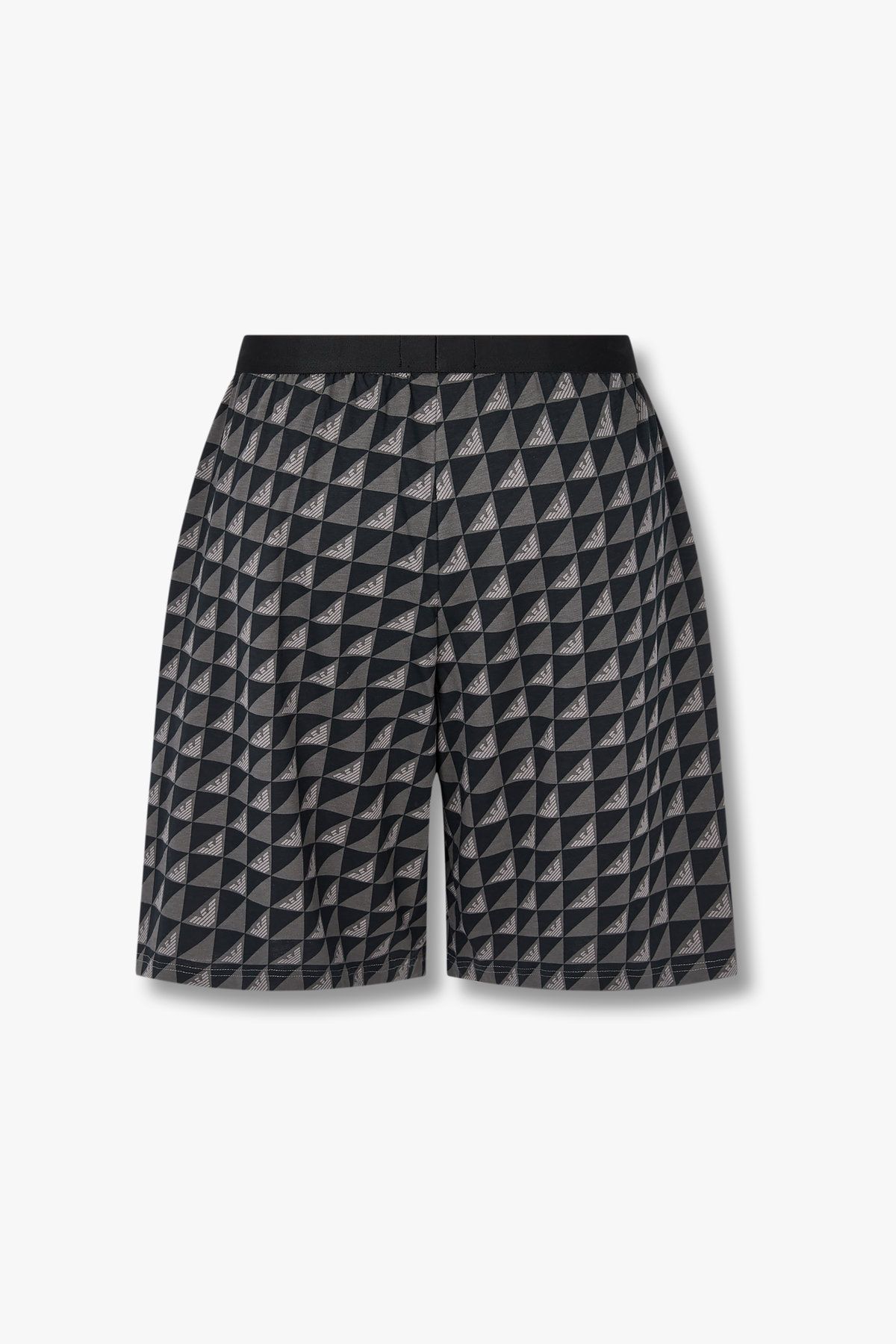 엠포리오 아르마니 언더웨어(EMPORIO ARMANI UNDERWEAR) 남성 로고 패턴 엘라스틱 라운지 쇼츠_블랙 0815331003