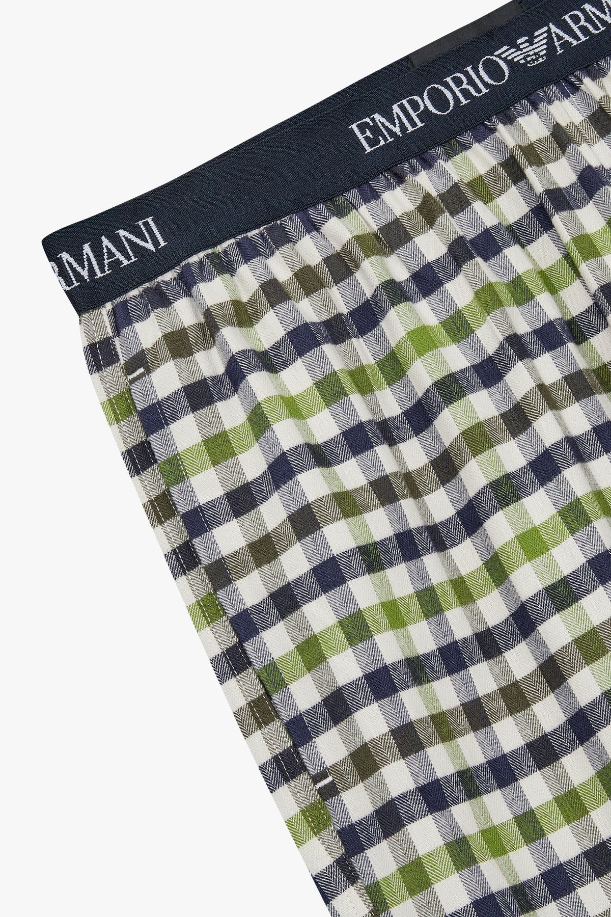 엠포리오 아르마니 언더웨어(EMPORIO ARMANI UNDERWEAR) 남성 패턴드 엘라스틱 라운지 팬츠_그린 0815332011