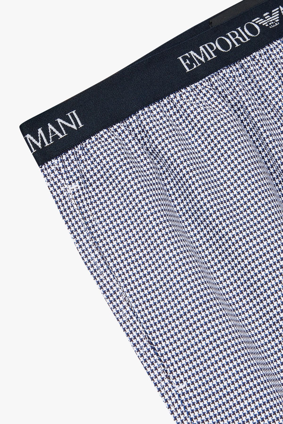 엠포리오 아르마니 언더웨어(EMPORIO ARMANI UNDERWEAR) 남성 패턴드 엘라스틱 라운지 팬츠_블루 0815332012
