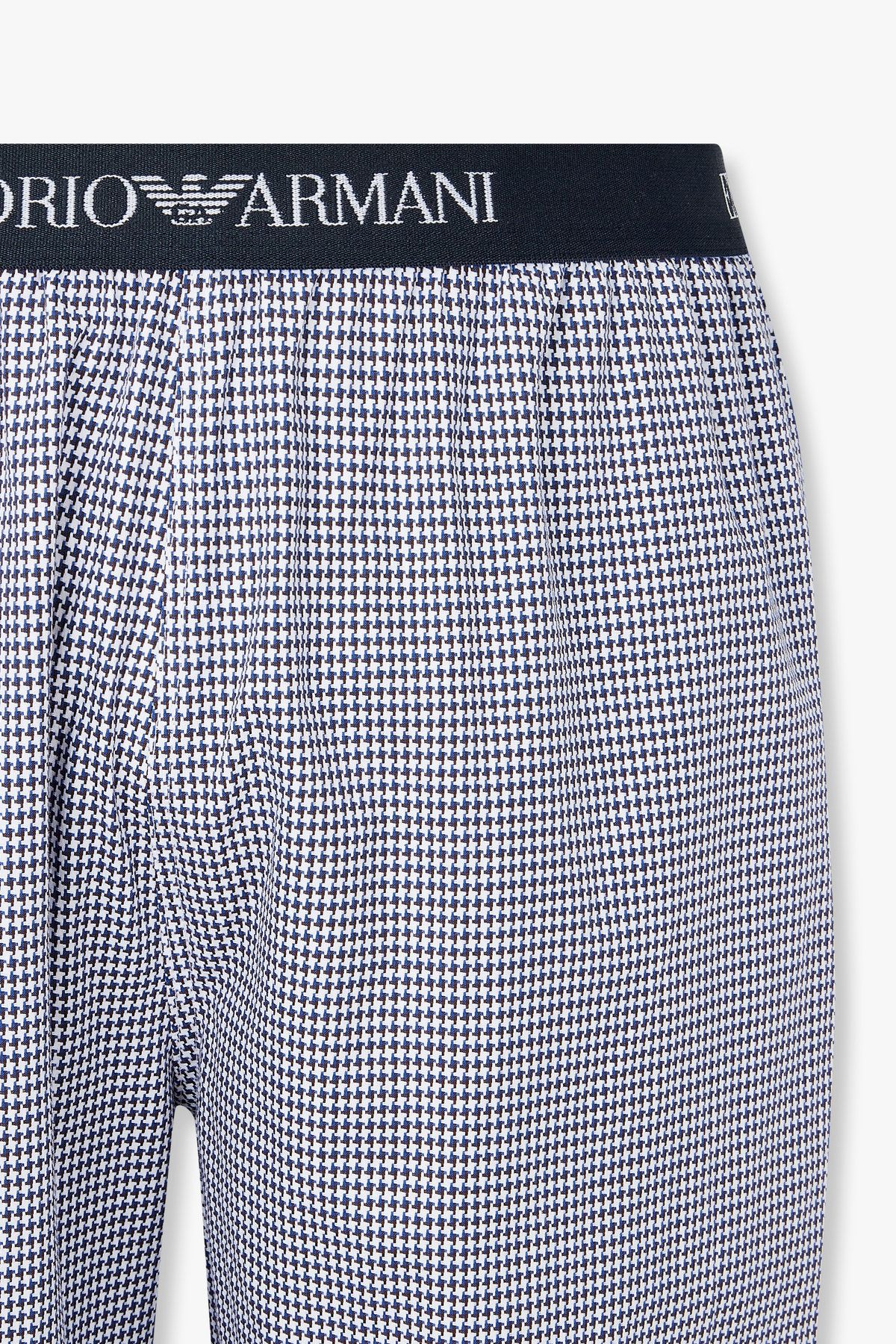 엠포리오 아르마니 언더웨어(EMPORIO ARMANI UNDERWEAR) 남성 패턴드 엘라스틱 라운지 팬츠_블루 0815332012