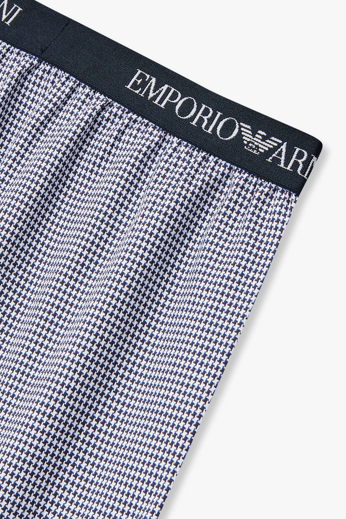 엠포리오 아르마니 언더웨어(EMPORIO ARMANI UNDERWEAR) 남성 패턴드 엘라스틱 라운지 팬츠_블루 0815332012