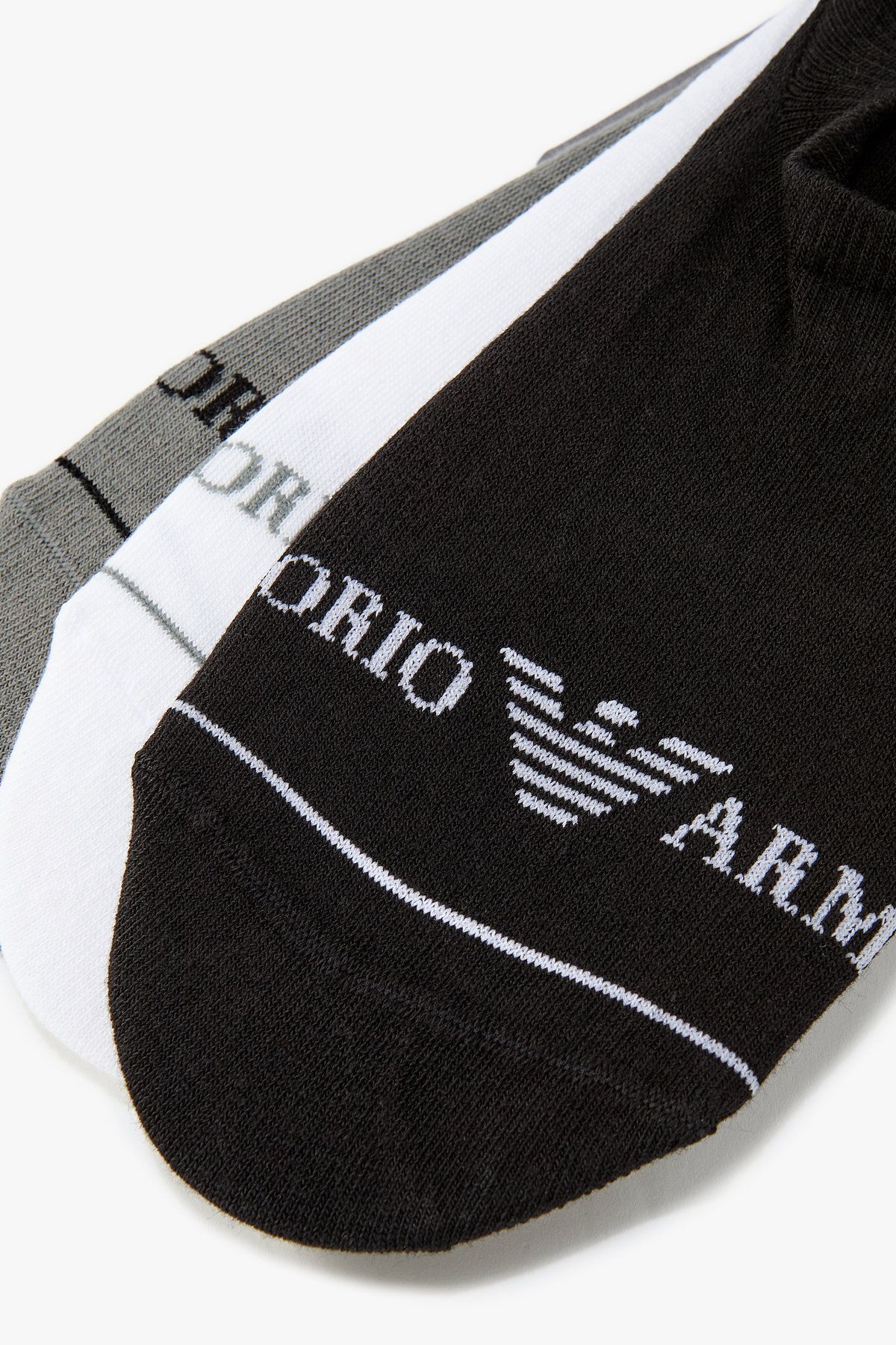 엠포리오 아르마니 언더웨어(EMPORIO ARMANI UNDERWEAR) 남성 로고 푸티 삭스 3PACK_멀티 0815345001