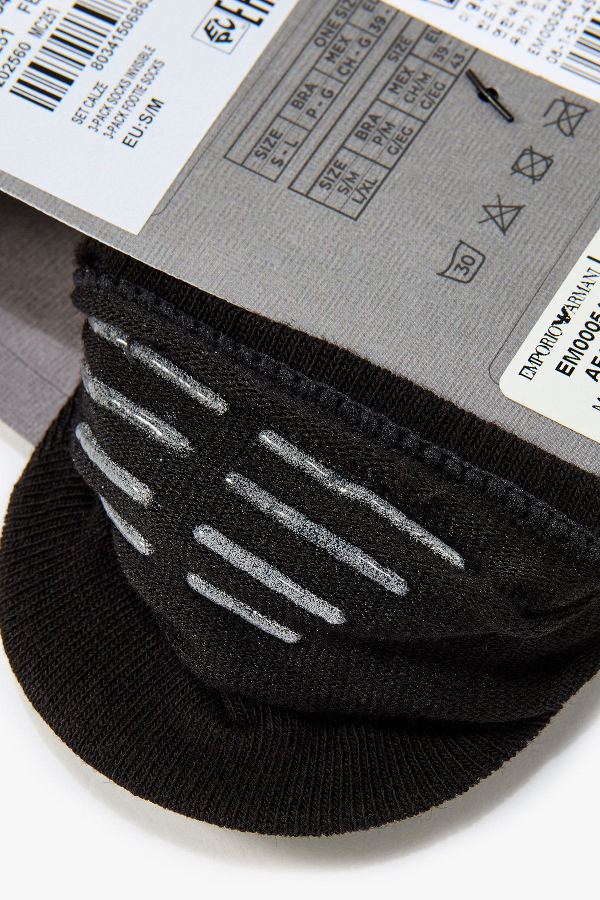 엠포리오 아르마니 언더웨어(EMPORIO ARMANI UNDERWEAR) 남성 로고 푸티 삭스 3PACK_멀티 0815345001