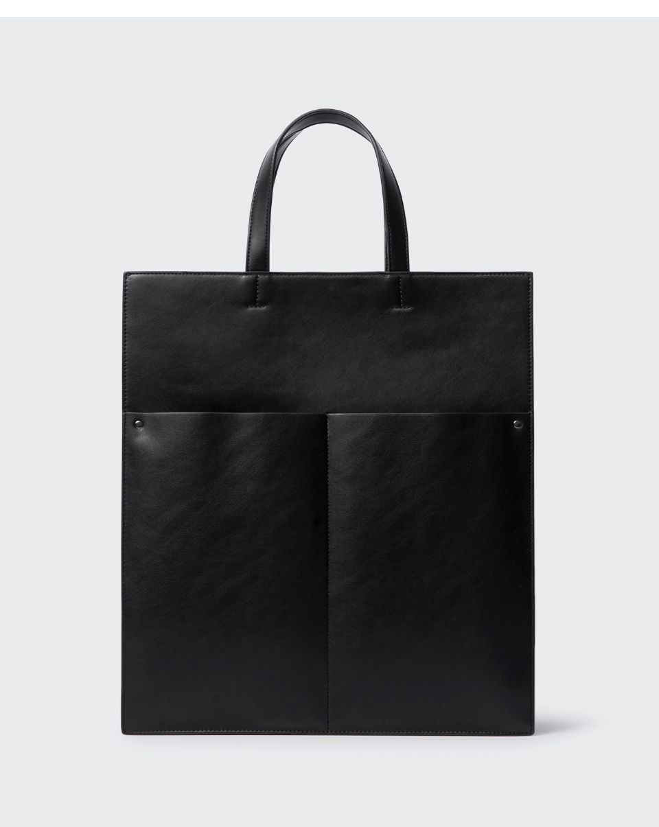 MUSINSA | MUSINSA STANDARD Synthetic leather two pocket tote bag