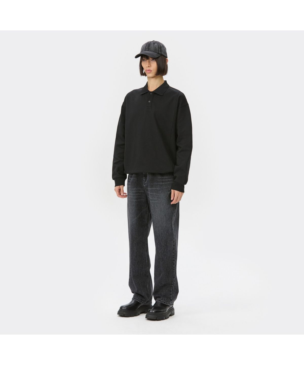 커스텀멜로우(CUSTOMELLOW) Grey Straight Fit Jeans CWPAA25584GYD