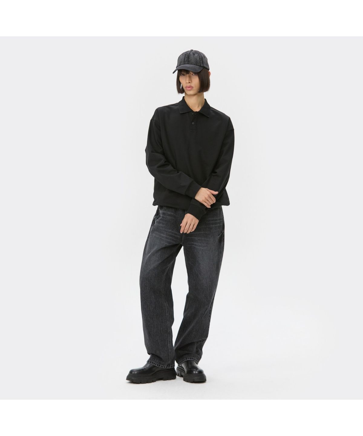 커스텀멜로우(CUSTOMELLOW) Grey Straight Fit Jeans CWPAA25584GYD