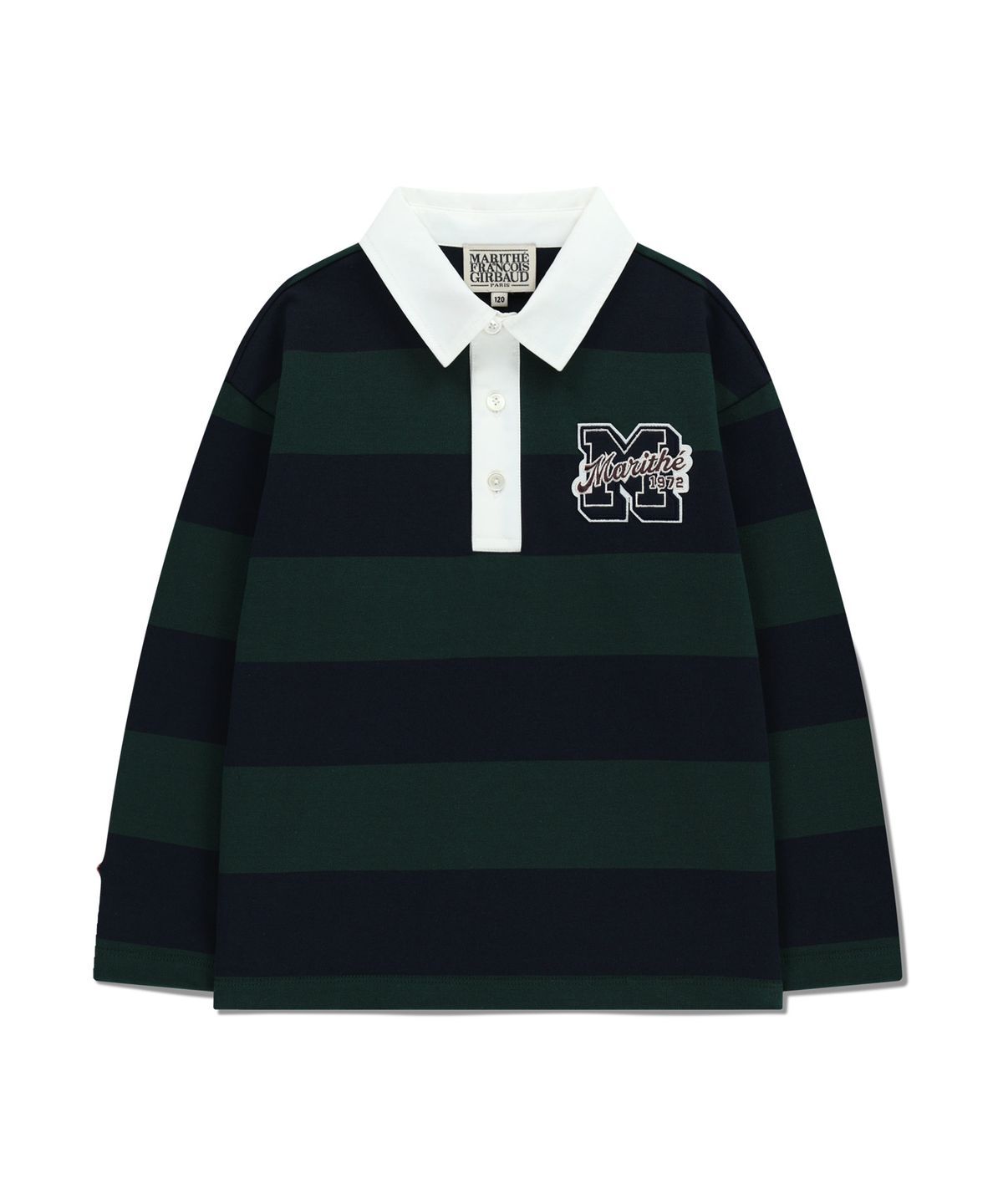 마리떼 키즈(MARITHÉ KIDS) KIDS COLLAR STRIPE LONG SLEEVE dark green