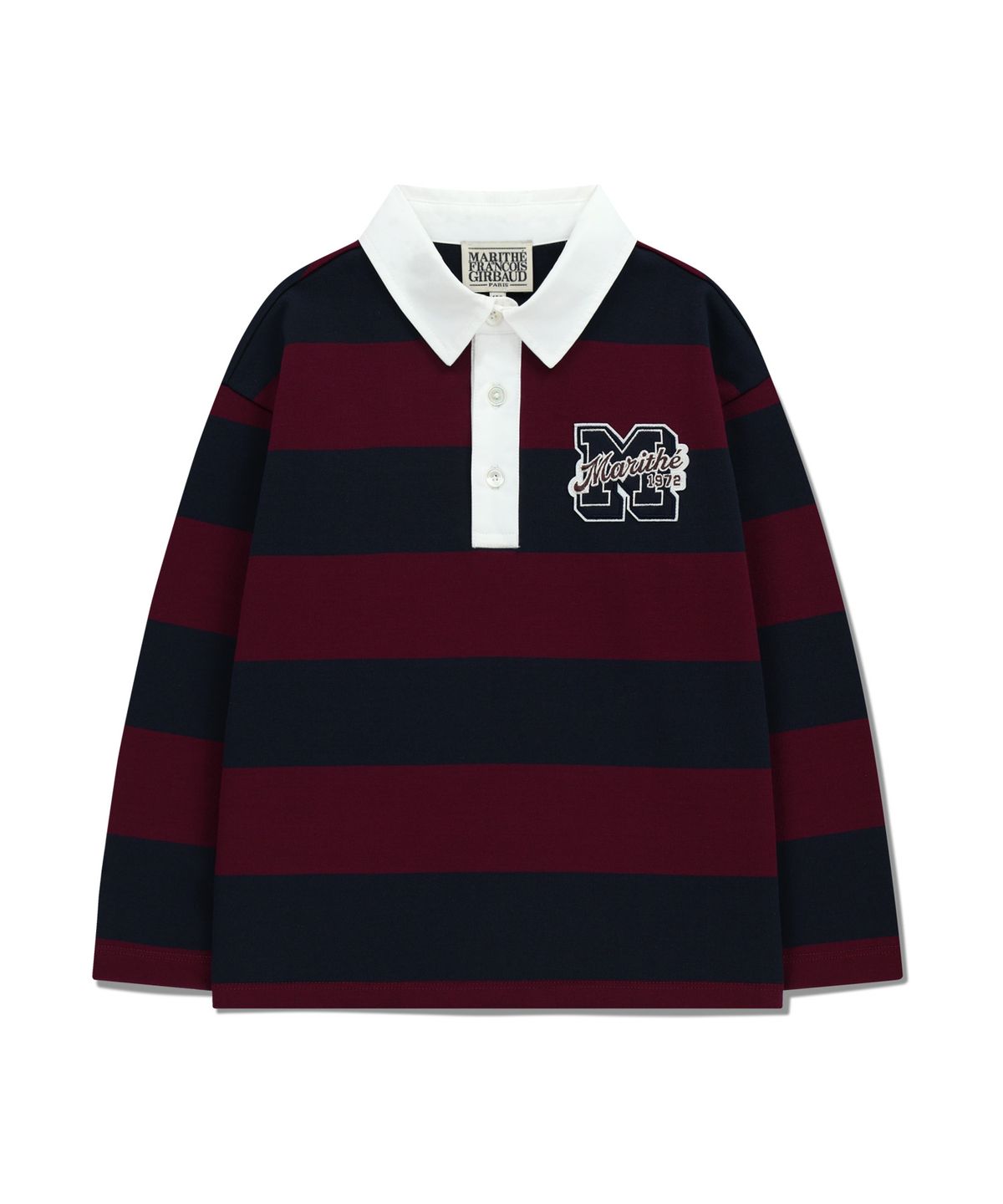 마리떼 키즈(MARITHÉ KIDS) KIDS COLLAR STRIPE LONG SLEEVE burgundy