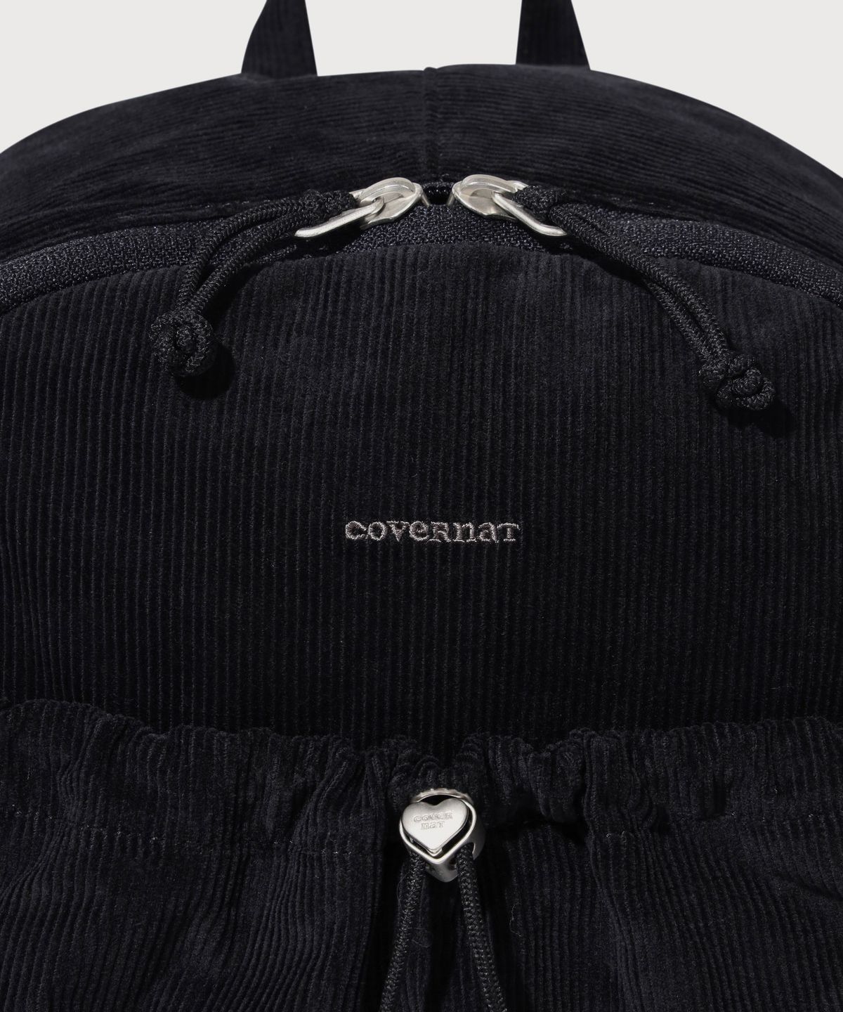 커버낫 우먼(COVERNAT WOMAN) 클로버하트 버블 코듀로이 백팩 Black