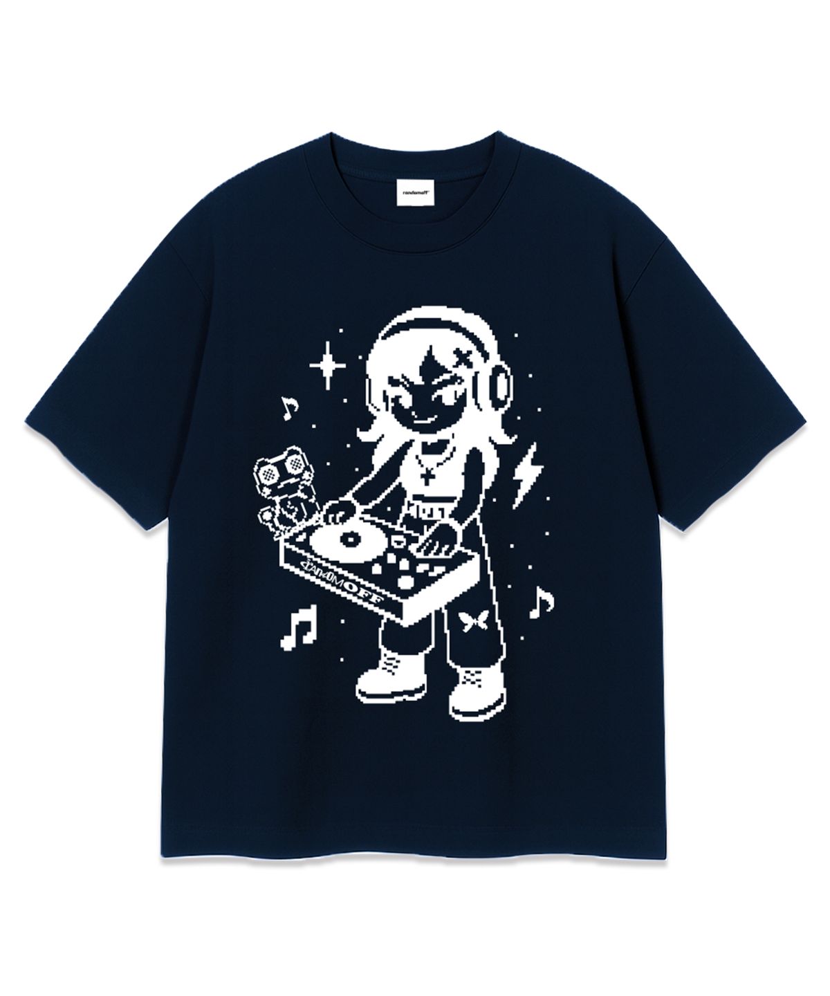 랜덤오프(RANDOMOFF) PIXEL DJ KID OVER FIT T-SHIRT (3color)