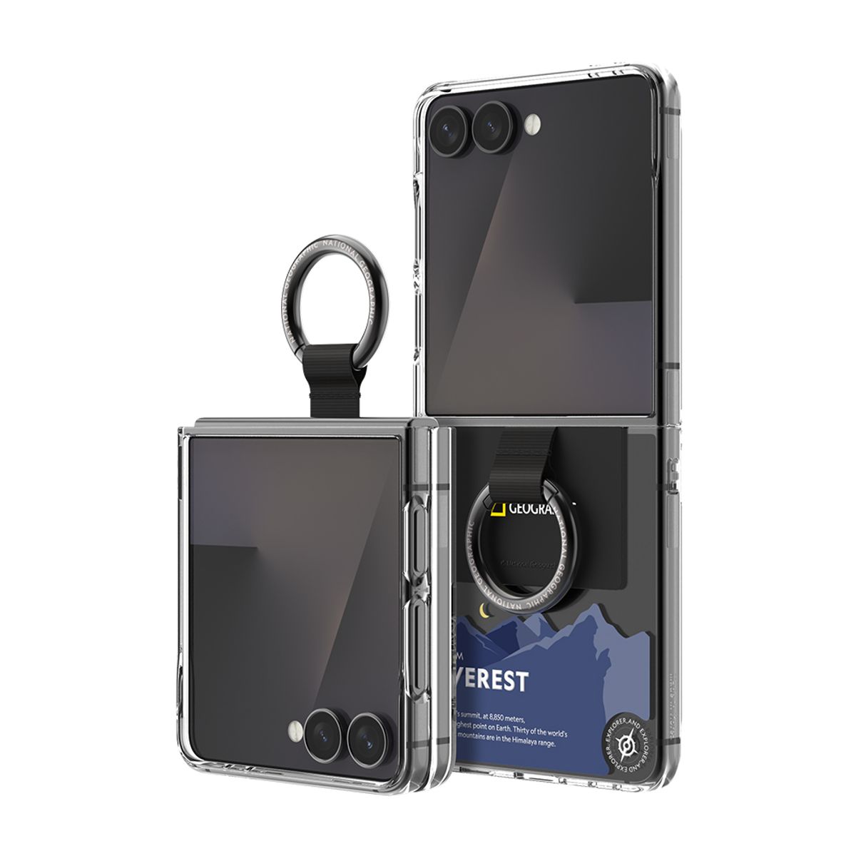 내셔널지오그래픽 모바일(NATIONAL GEOGRAPHIC MOBILE) 갤럭시Z플립7 링 스트랩 크리스탈 케이스