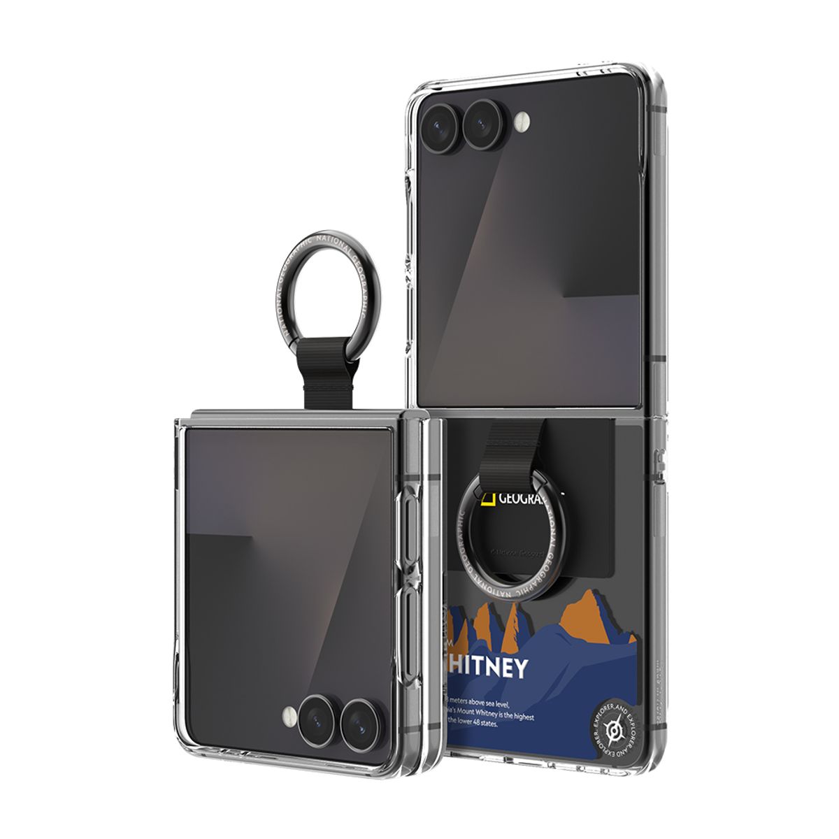 내셔널지오그래픽 모바일(NATIONAL GEOGRAPHIC MOBILE) 갤럭시Z플립7 링 스트랩 크리스탈 케이스