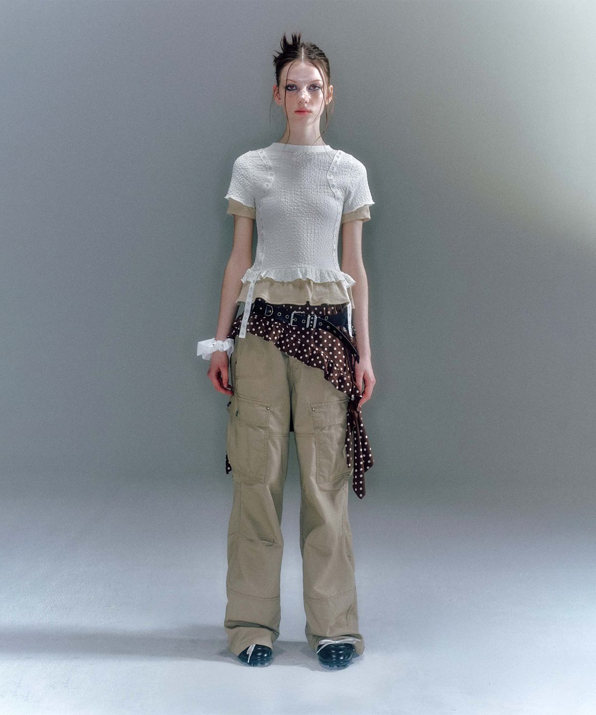 베이컨트 아카이브(VACANT ARCHIVE) ROMY DOTS LAYERED SKIRT (2COLOR)