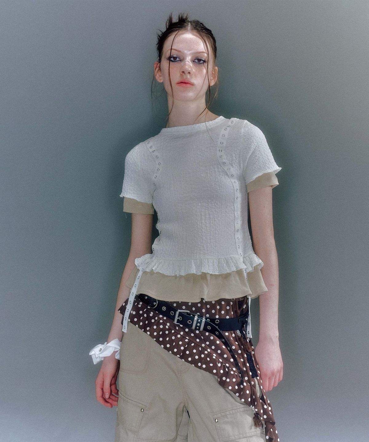 베이컨트 아카이브(VACANT ARCHIVE) ROMY DOTS LAYERED SKIRT (2COLOR)