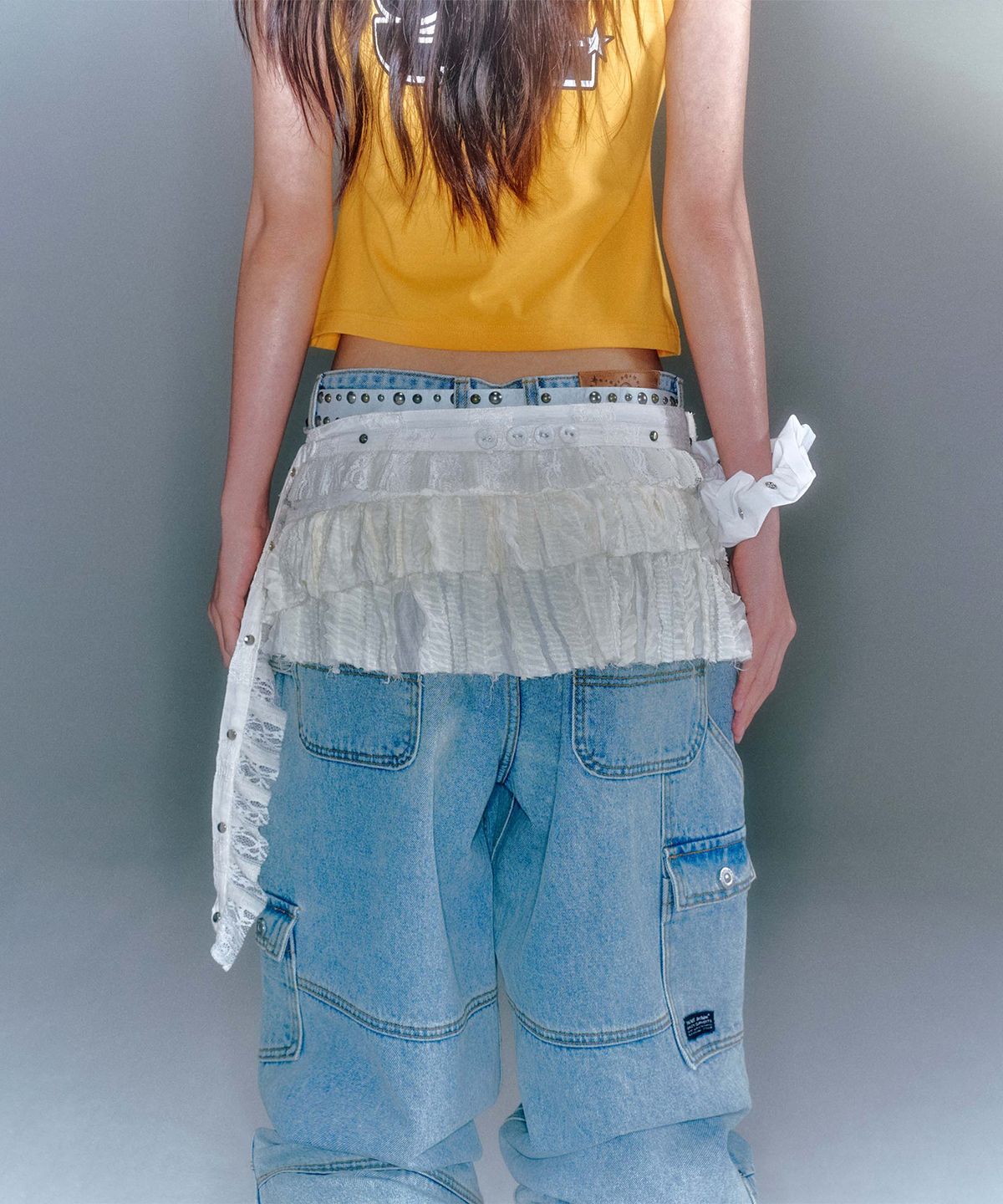 베이컨트 아카이브(VACANT ARCHIVE) LILLY LACE LAYERED MINI SKIRT (2COLOR)