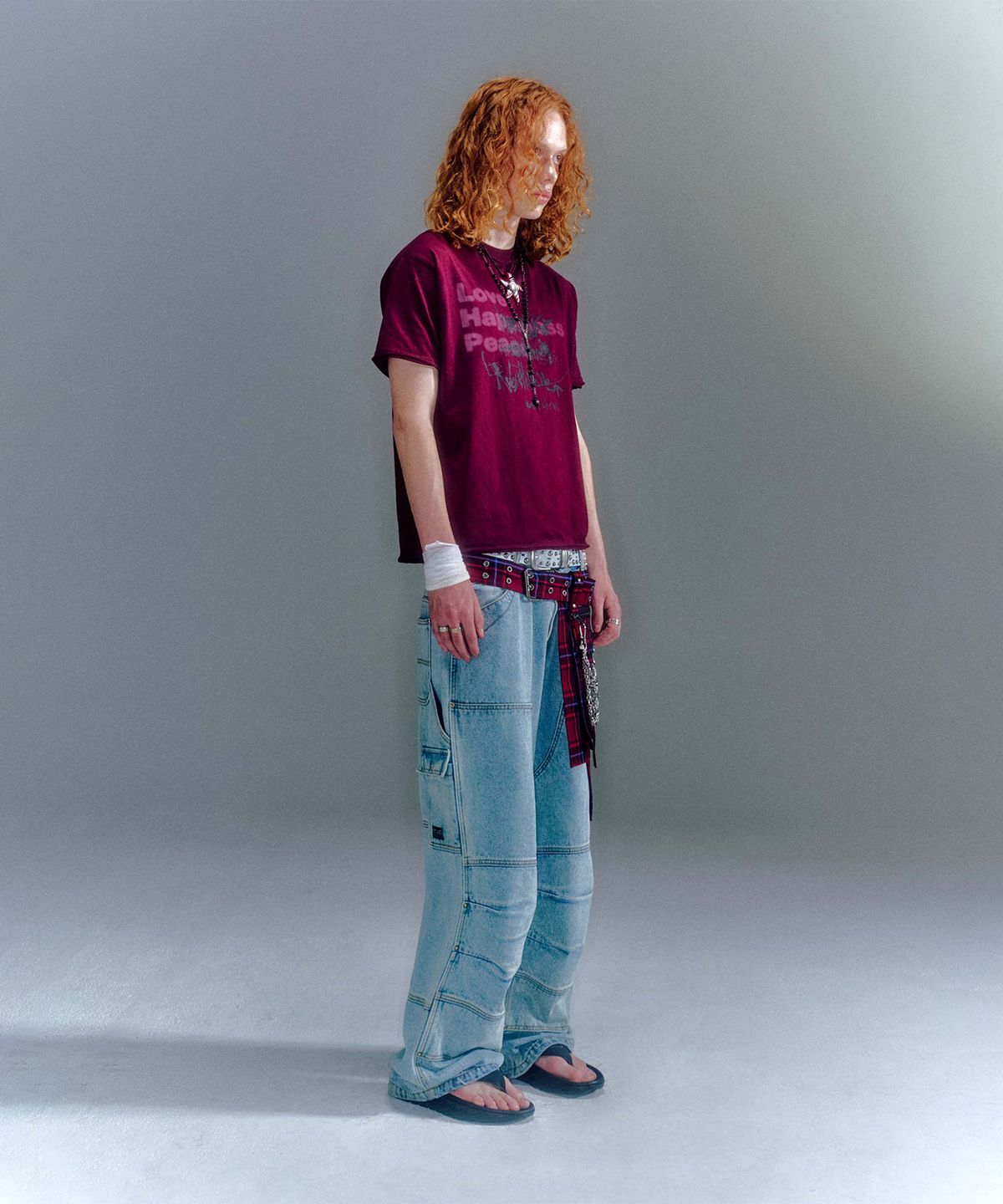 베이컨트 아카이브(VACANT ARCHIVE) BAJESS LAYERED SKIRT CHECK RED BLUE