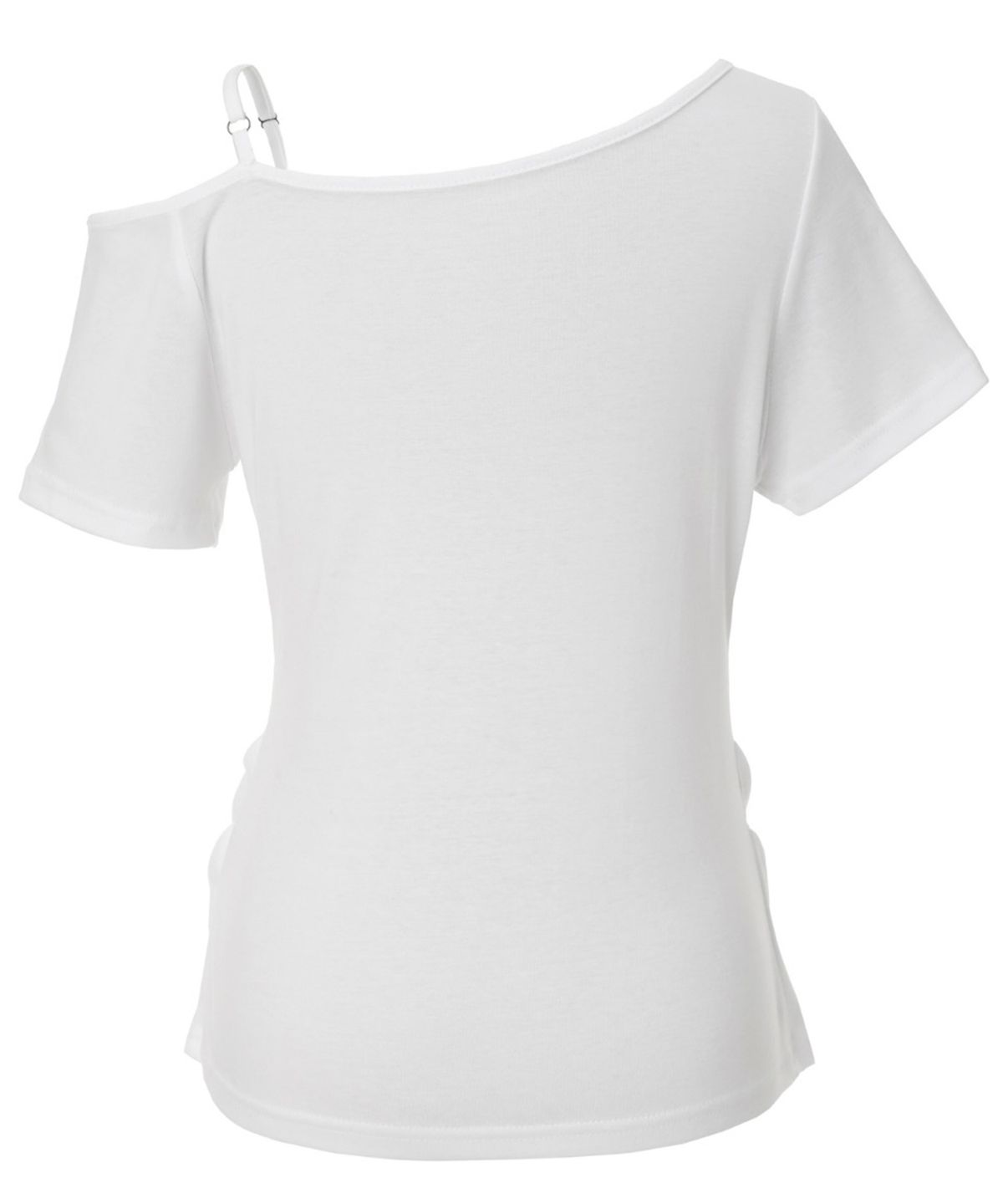 이네기(INEGI) Buckle Strap One Shoulder Top (white)