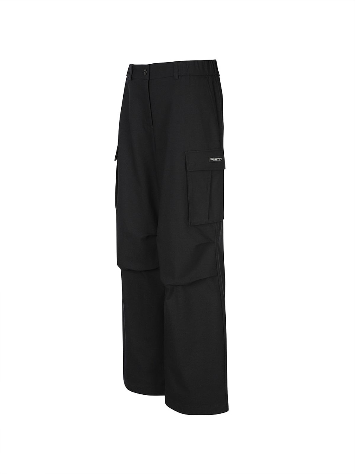 디스커버리 익스페디션(DISCOVERY EXPEDITION) 여성 기모 파라슈트 카고팬츠 (BLACK)
