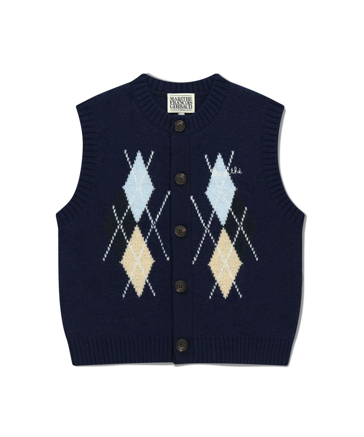 마리떼 키즈(MARITHÉ KIDS) KIDS ARGYLE KNIT VEST navy
