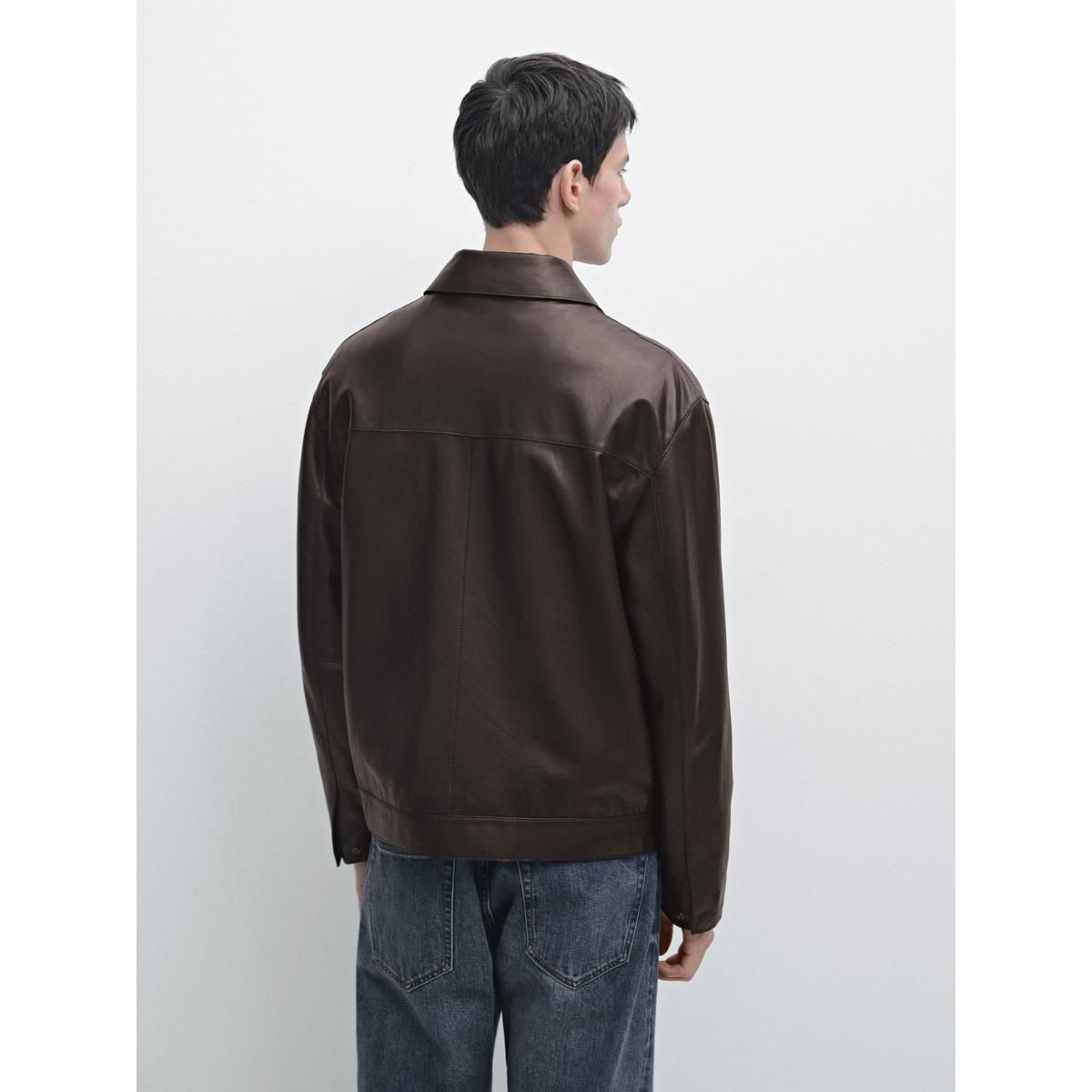 마시모두띠(MASSIMO DUTTI) 나파 레더 지퍼 자켓