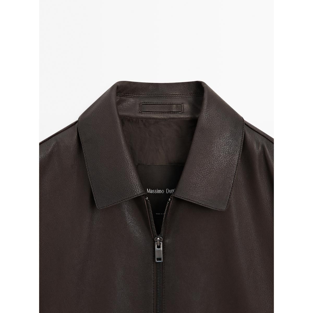 마시모두띠(MASSIMO DUTTI) 나파 레더 지퍼 자켓