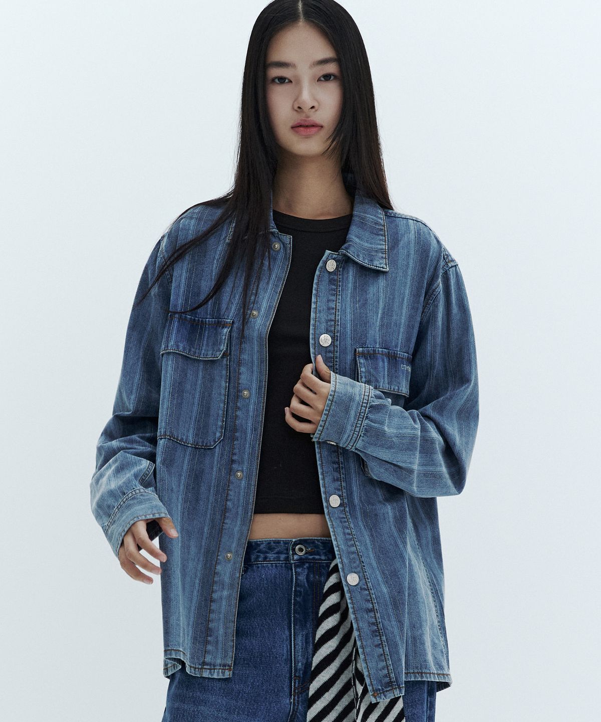 시티브리즈(CITYBREEZE) 로우 스트라이프 셔츠_STRIPE