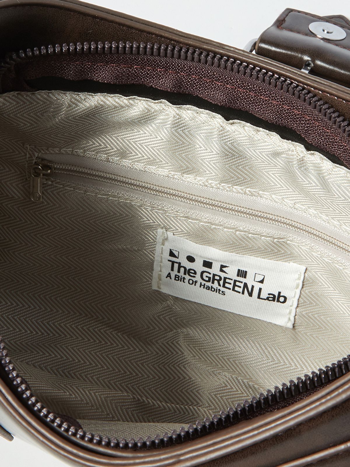 더그린랩(THE GREEN LAB) 빈티지 지퍼 장식백 [초코 브라운]