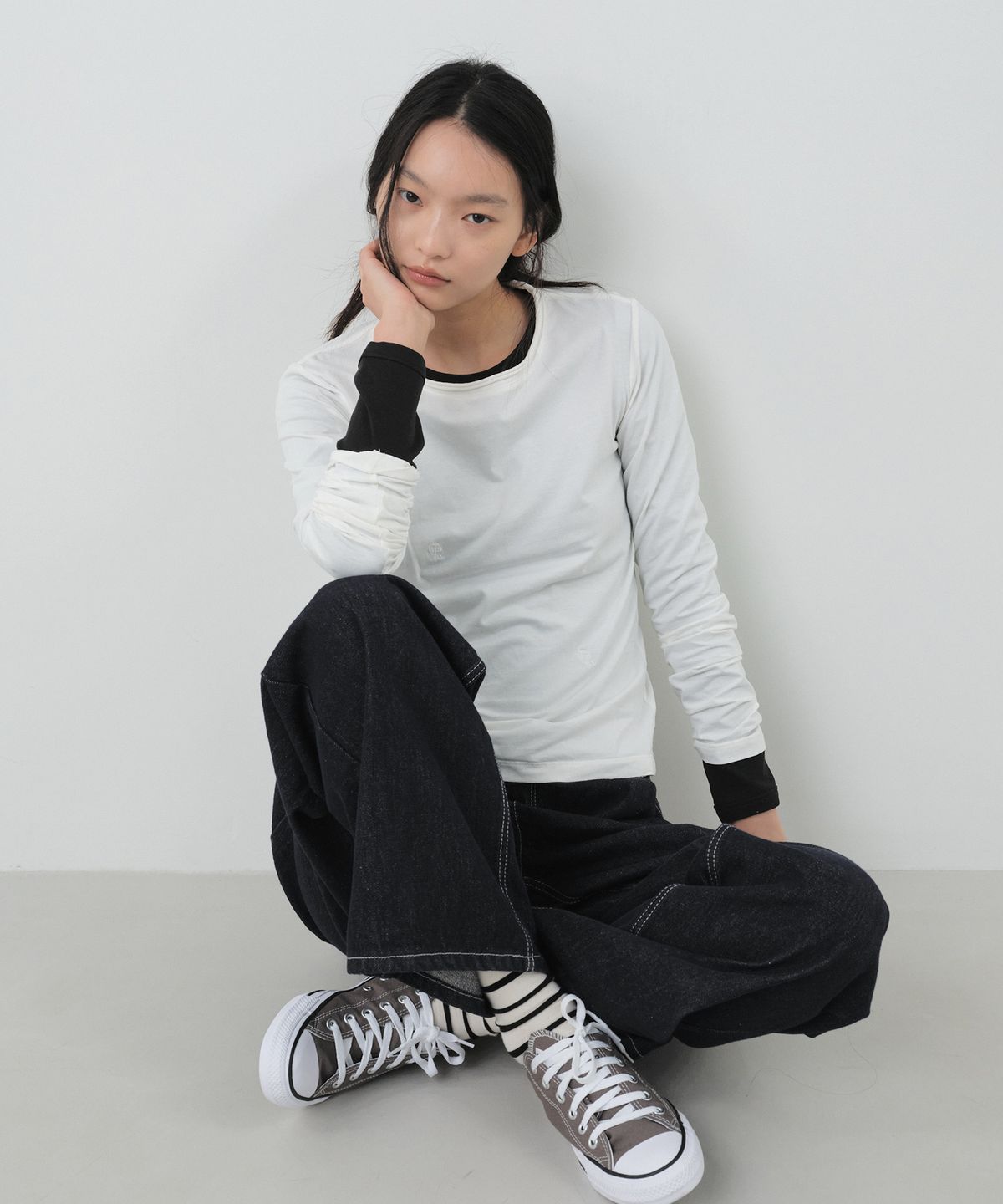 시티브리즈(CITYBREEZE) 미니 로고 긴팔 티셔츠_4COLORS