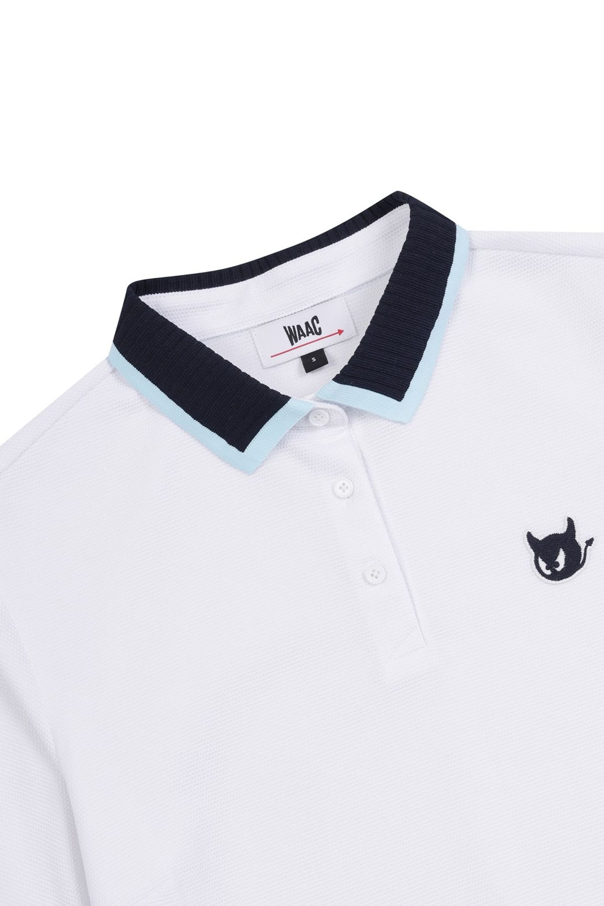 왁(WAAC) Women Knit Rib Loose Fit SS Polo WWTCM25211WHX