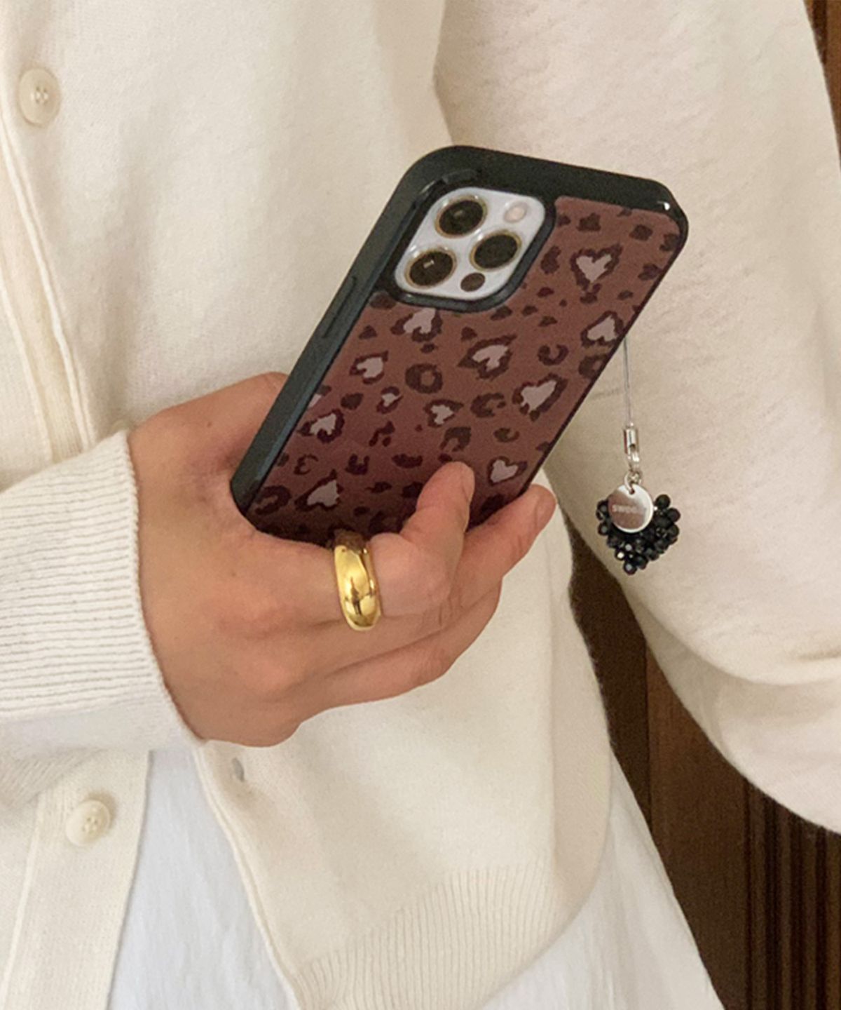 스위어(SWEEAR) HEART LEOPARD GLASS CASE (일반/맥세이프)