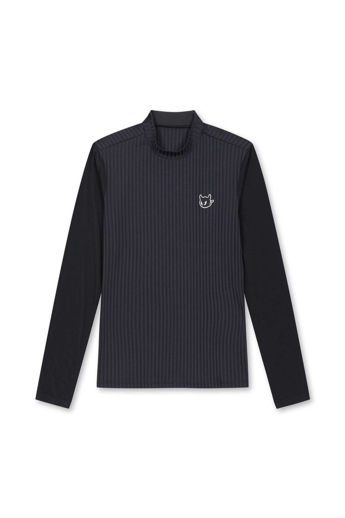 왁(WAAC) Women Cool Ribbed Hybrid Mockneck Top WWTBM25205BKX