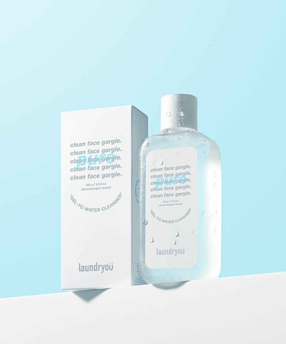 런드리유(LAUNDRYOU) 클린 페이스 가글 젤 투 워터 클렌저 퓨어 160g