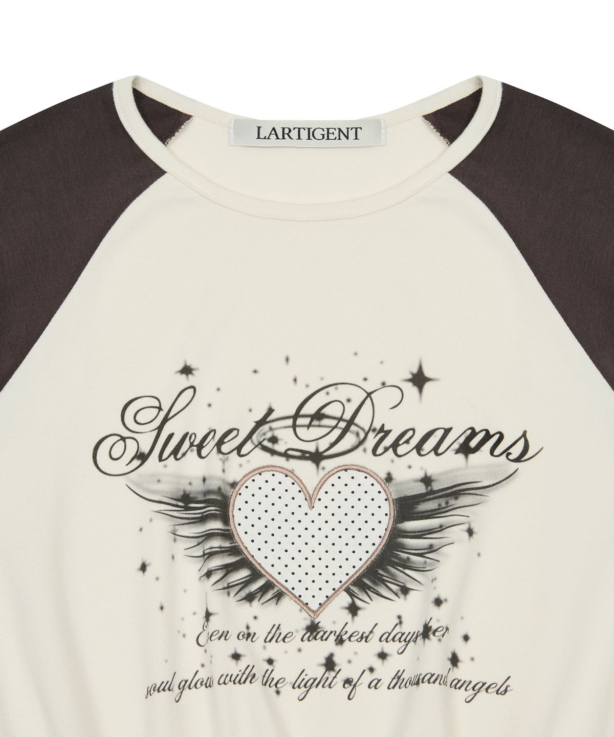 라티젠(LARTIGENT) L19 ANGEL FRILL T-SHIRT(BROWN)