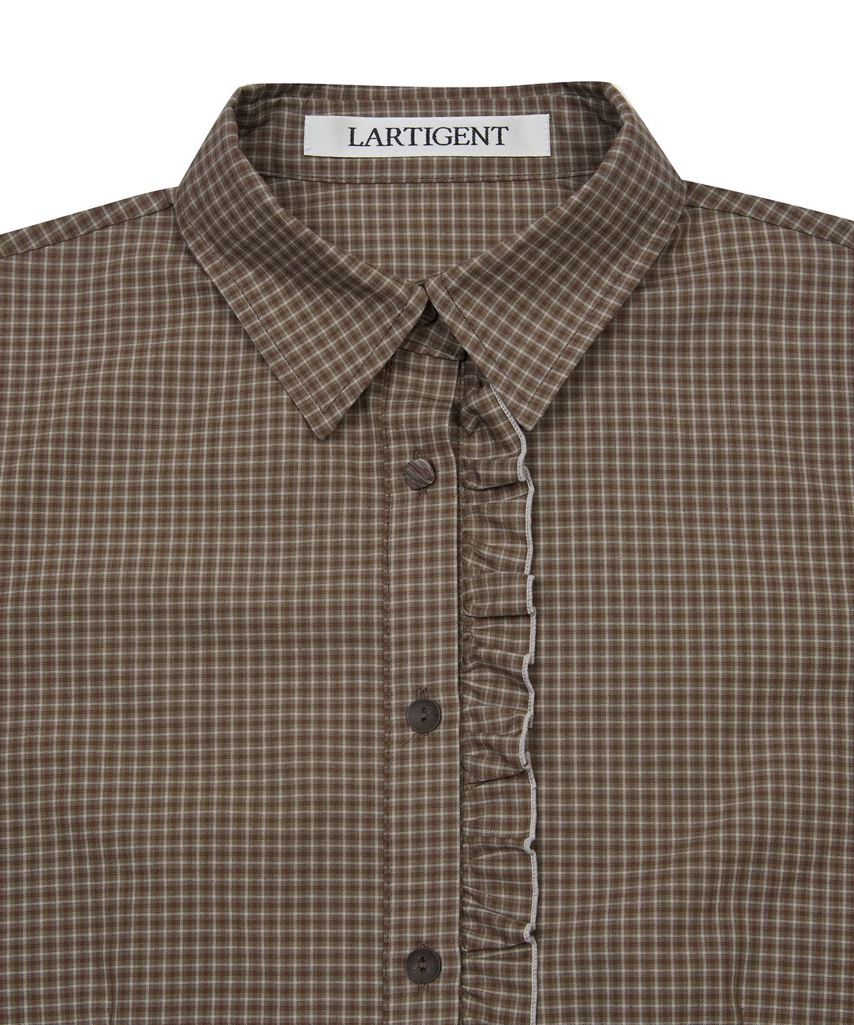라티젠(LARTIGENT) L19 CHECK SHIRT(BROWN)
