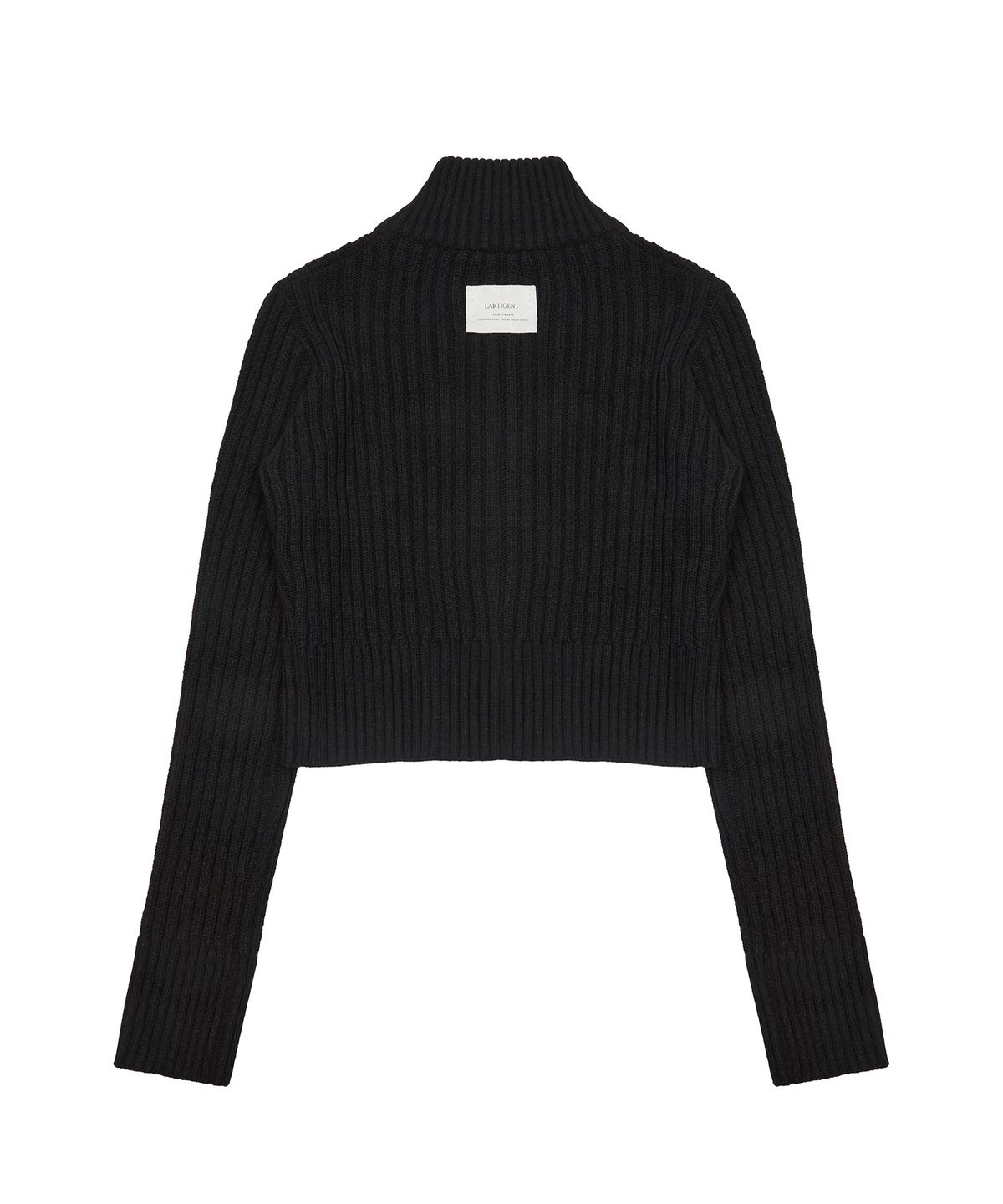 라티젠(LARTIGENT) L19 PATCH KNIT ZIP-UP(BLACK)