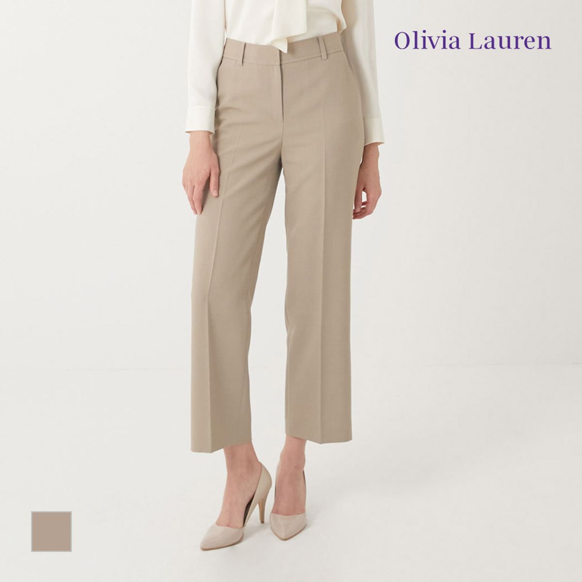 올리비아로렌(OLIVIALAUREN) 슬림 와이드핏 팬츠_VOCDL3F8231