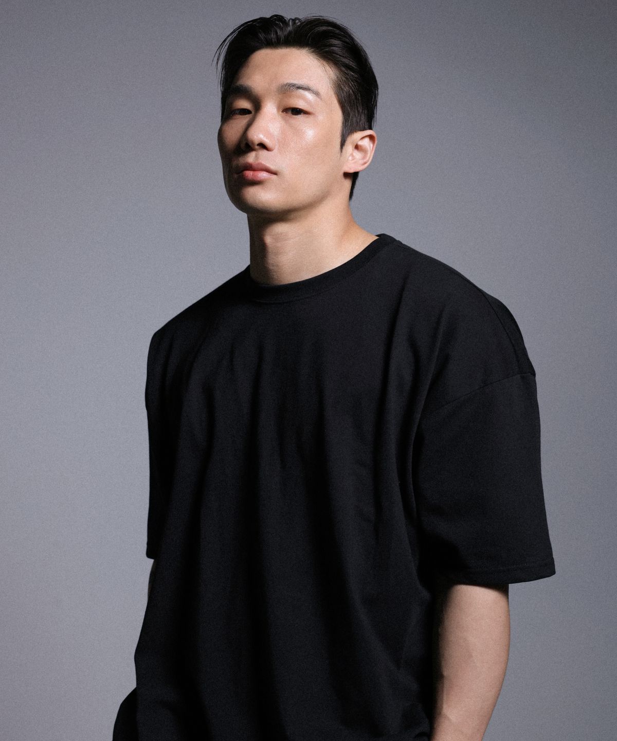 어센더(ASCENDER) 백프린팅 오버핏 숏슬리브 [블랙]