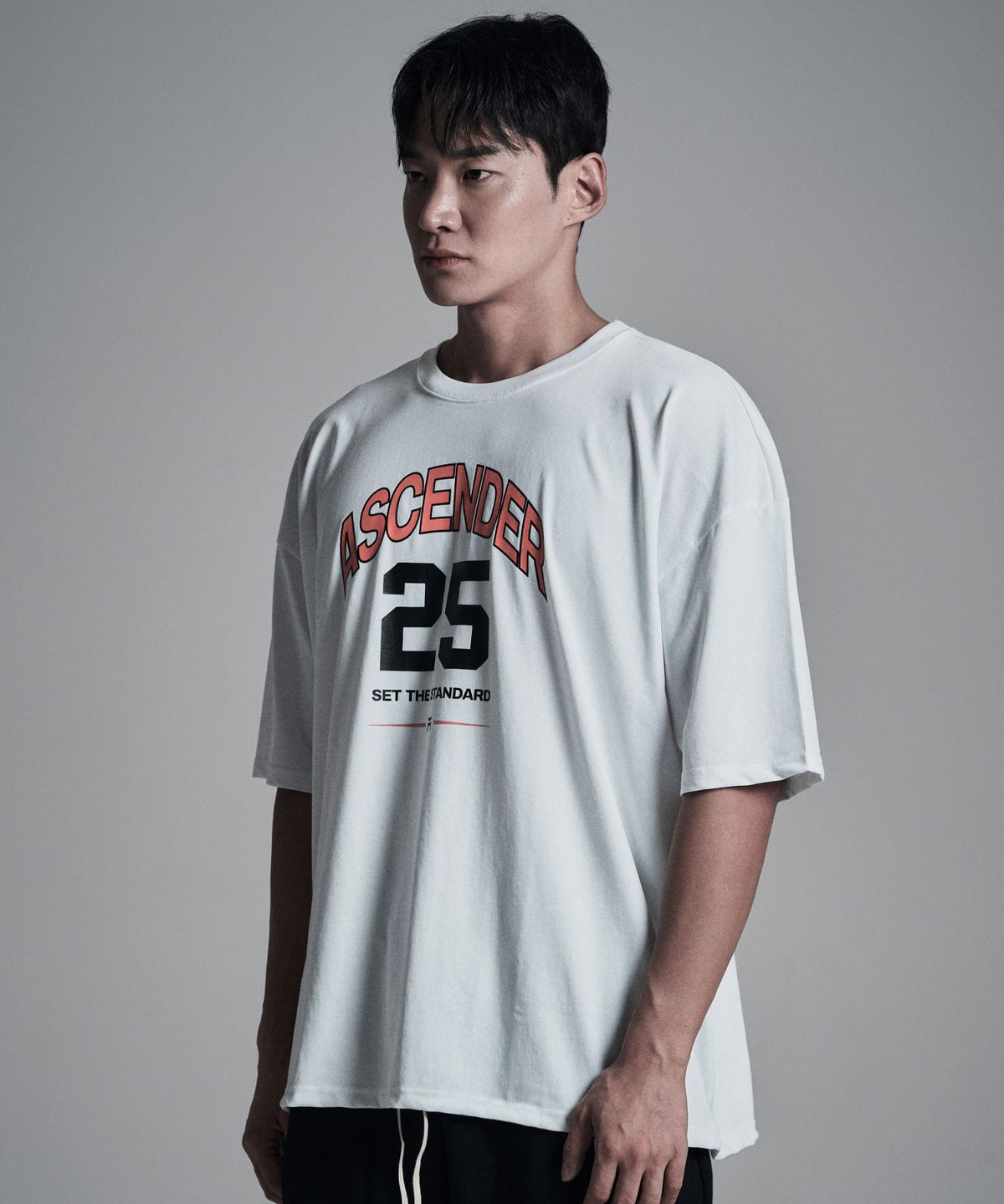 어센더(ASCENDER) 25넘버링 오버핏 숏슬리브 [화이트]